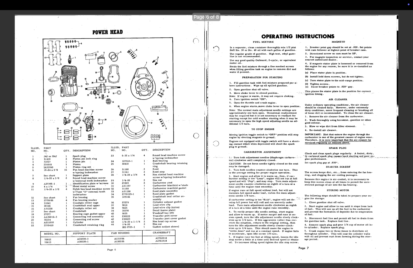 West Bend 700v5 Parts Manual